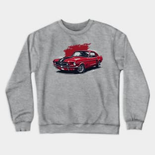 Mustang Glory: '60s Vibrant Red Crewneck Sweatshirt
